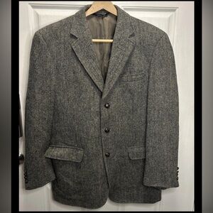 Jos A Bank Harris Tweed Blazer Sport Coat 39R* Men’s Brown Herringbone Flecked